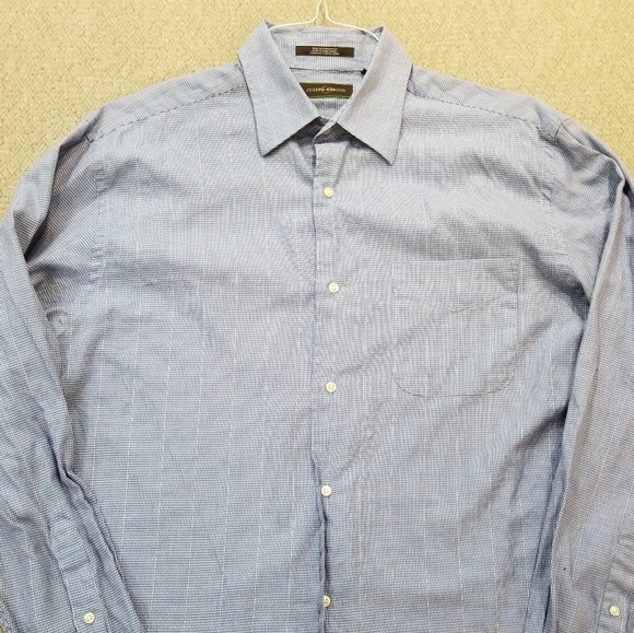 Joseph Abboud Blue Check Dress Shirt 16-34/35 - Picture 10 of 15